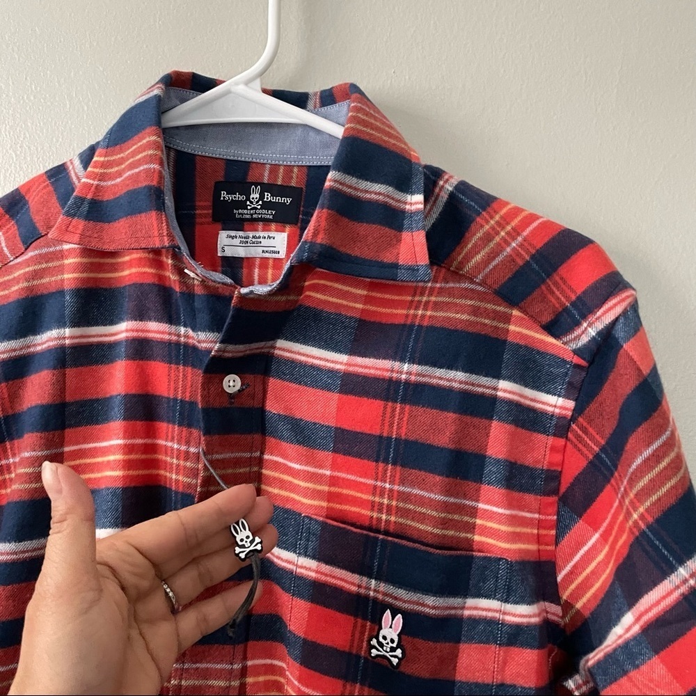 Psycho Bunny plaid button down shirt NWOT - Picture 3 of 6